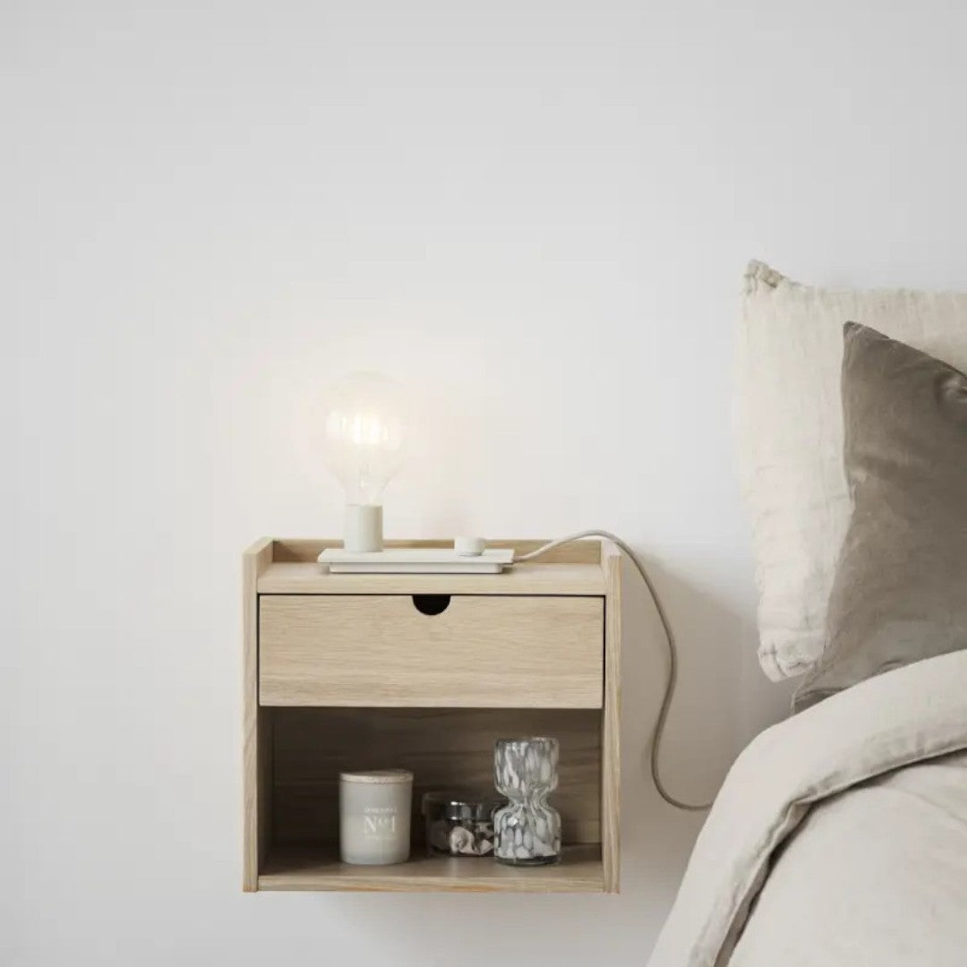 Bedside table, Whitewash, 40x27x36 cm ewartwood