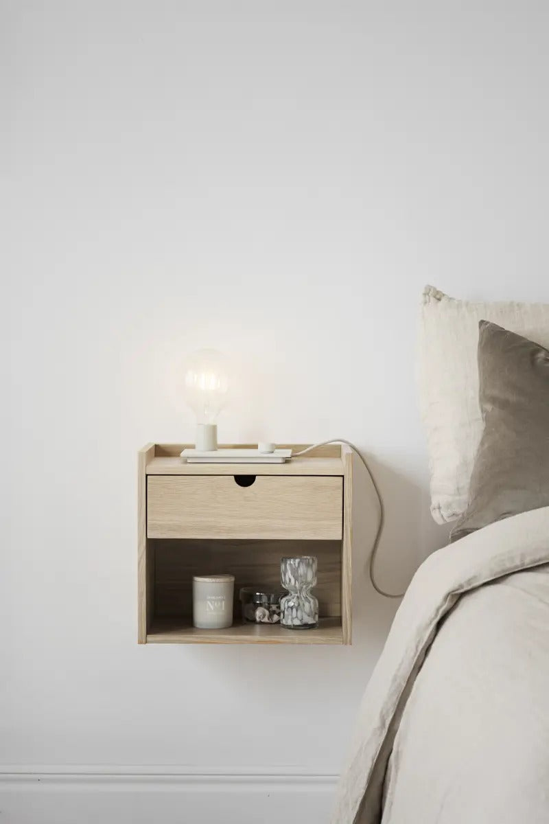 Bedside table, Whitewash, 40x27x36 cm ewartwood
