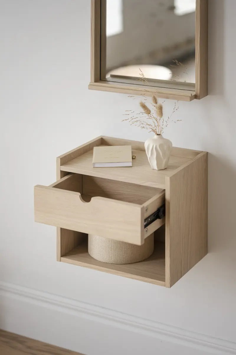 Bedside table, Whitewash, 40x27x36 cm ewartwood