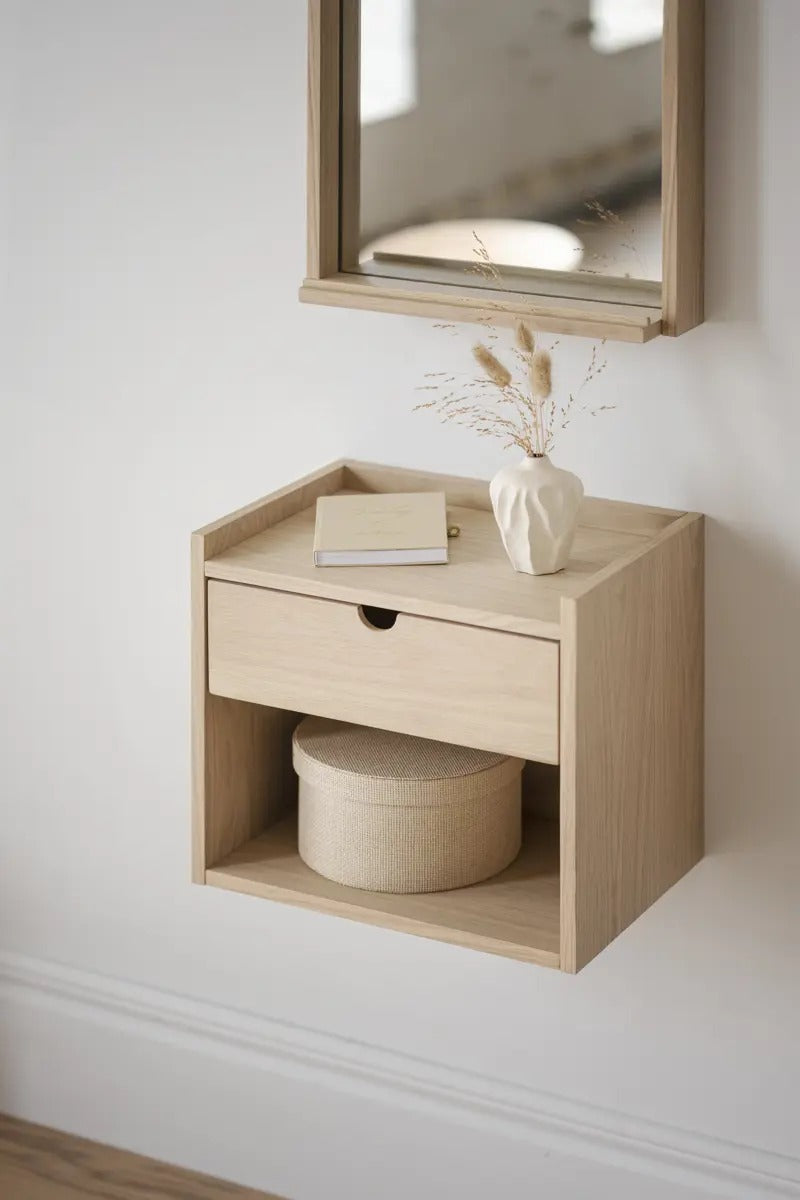 Bedside table, Whitewash, 40x27x36 cm ewartwood