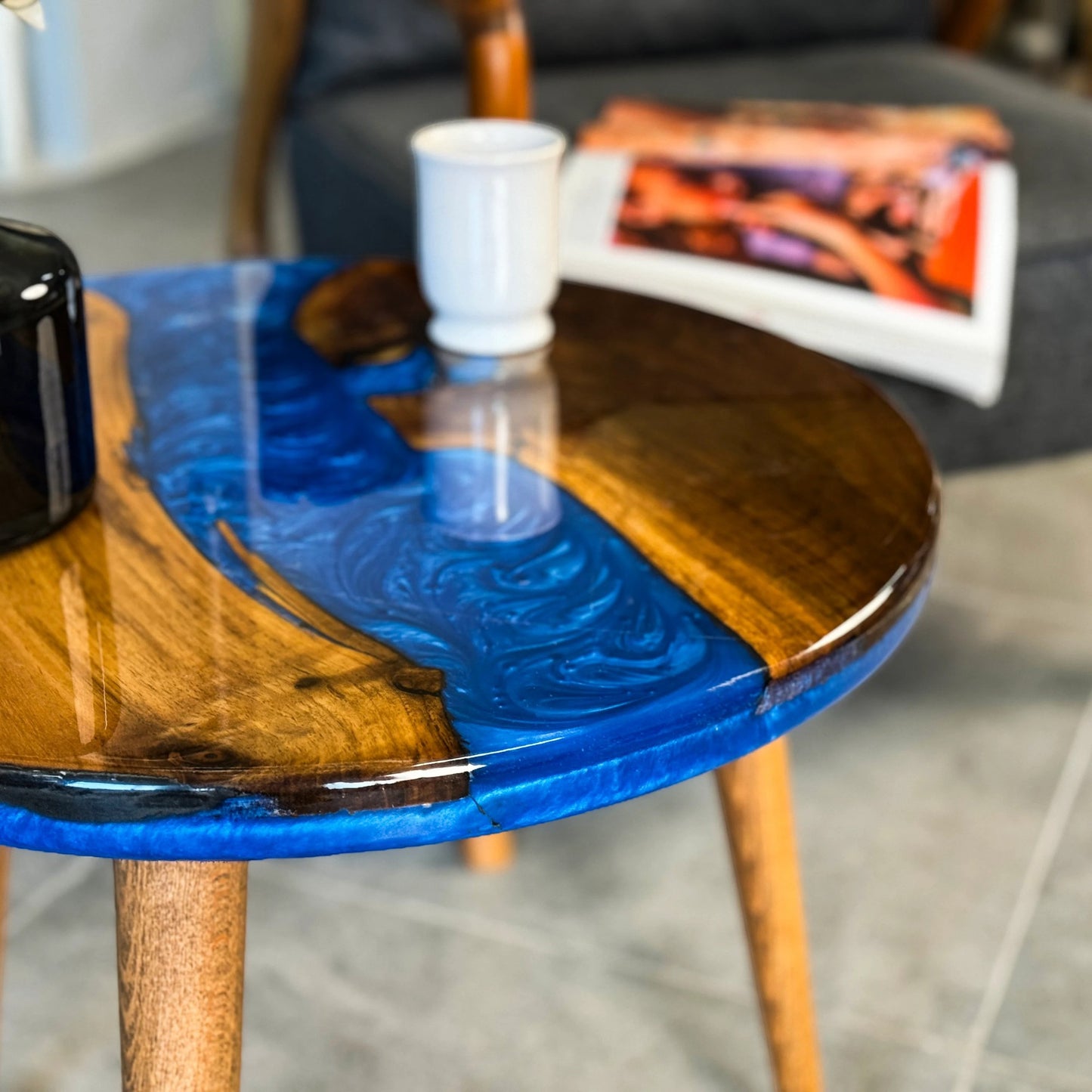 Epoxy Resin Round Coffee Table